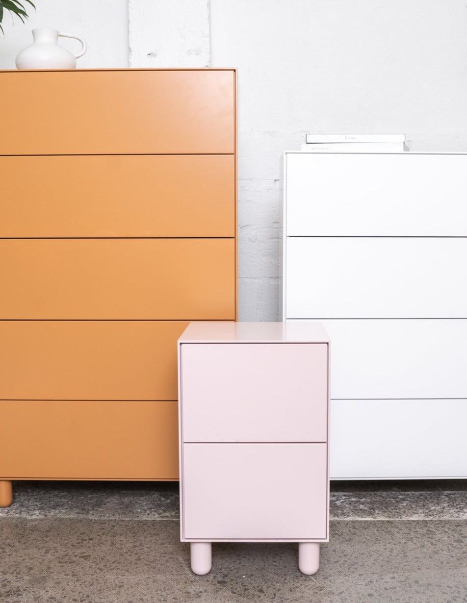 Slim 2 Drawer Bedside - Colour