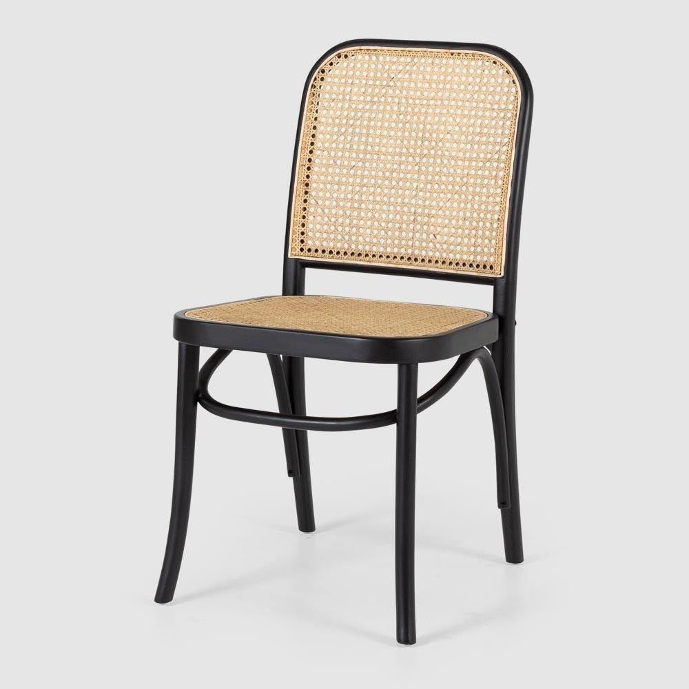 Woven Rattan Dining Chair - Black