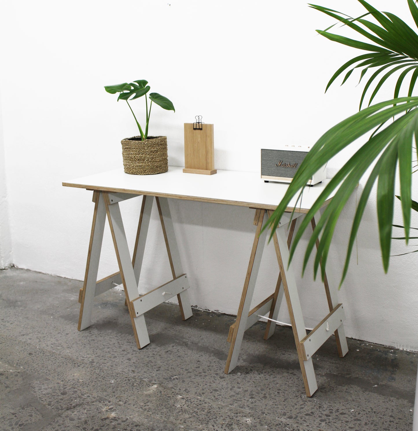 Trestle Desk - 1200mm Long - SupaWhite Plywood